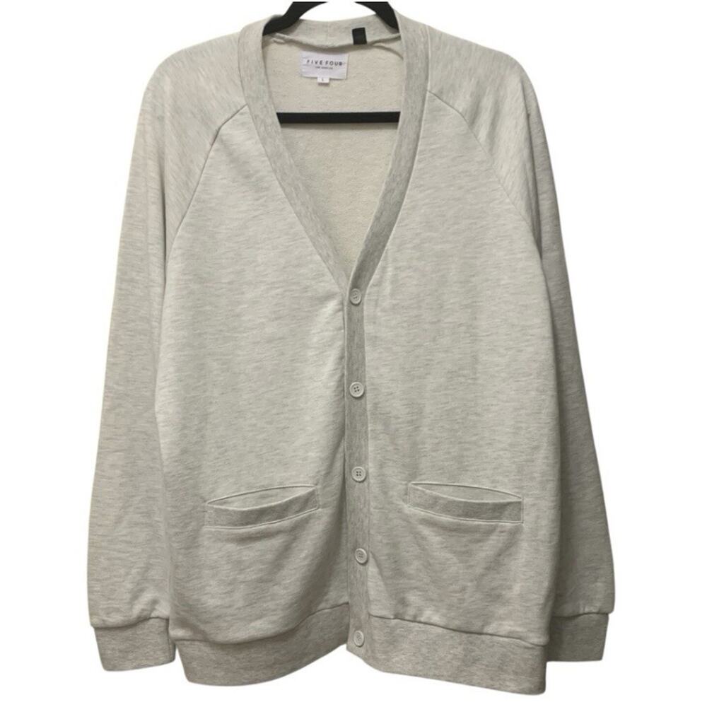Five Four Los Angeles Men’s Cardigan Sz Large Heather Gray French Terry NWOT